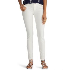 NWT White House Black Market WHBM SAINT HONORE Ecru Skinny Leg Jeans, Size 6R